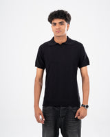 KNIT POLO BLACK