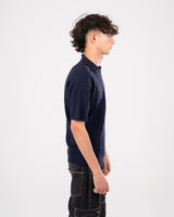 KNIT POLO BLUEBLACK