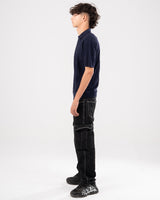 KNIT POLO BLUEBLACK