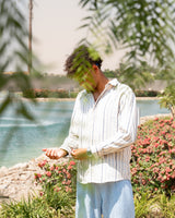 LIGHT BLUE STRIPPED LENIN SHIRT